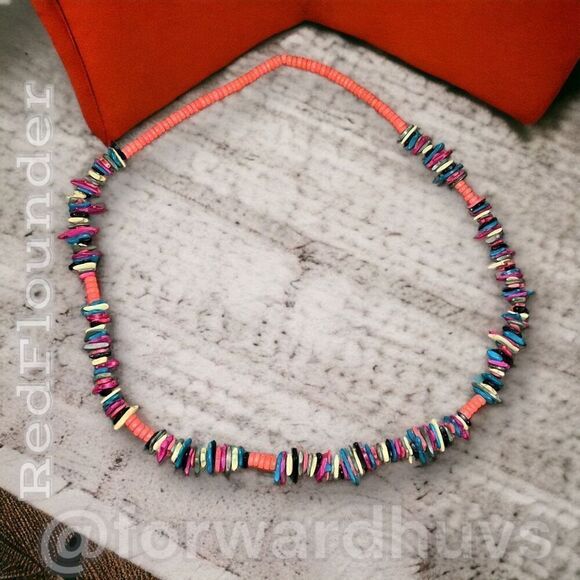 Vibrant Wood Bead Bohemian Necklace - Picture 5 of 6